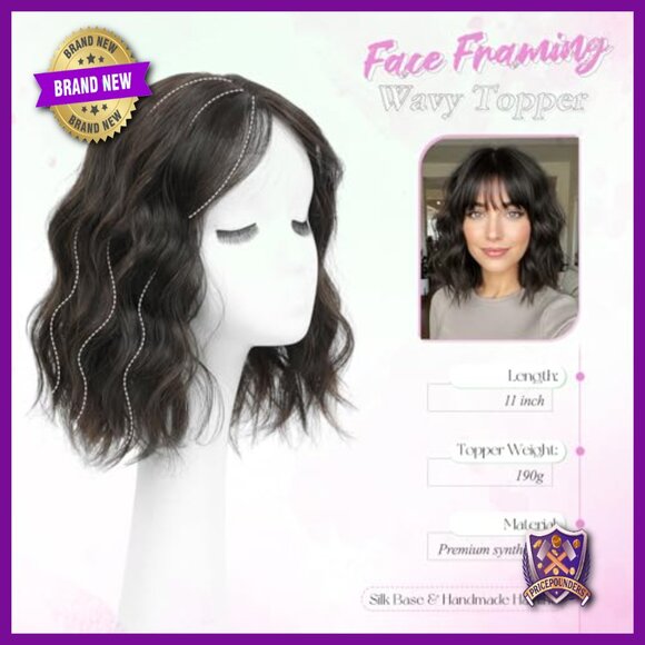 11-Inch Lightweight Hair Topper for Thinning Hair, Clip-On Volume Booster
